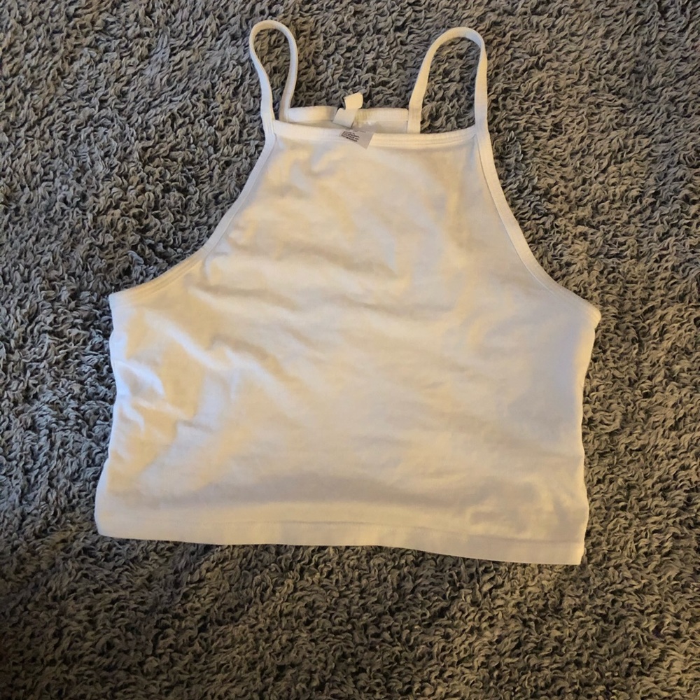 White Racerback Crop Top
